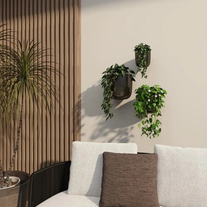 Pot de fleurs suspendu en terre cuite rustique avec un design circulaire pour les jardinières d'extérieur - Product Image 4