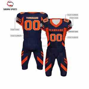 เสื้อเจอร์ซีย์อเมริกันฟุตบอลแบบแอคทีฟพร้อมโลโก้สั่งทำ ดีไซน์ใหม่ พิมพ์ลายแบบซับลิเมชั่น แขนสั้น ระบายอากาศได้ดี มีไซส์พลัส-ตัวเลือก OEM - Product Image 2