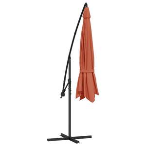 Parasol de jardin cantilever avec mât en aluminium de 350 cm, parapluie de terrasse en terre cuite et base - Product Image 6