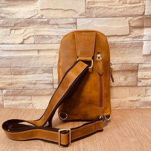 Bolso bandolera moderno de buena calidad, personalizado, de cuero genuino, duradero, con correa para el pecho y el hombro, el más demandado, hecho con el mejor material, bolso de cuero para el pecho. - Product Image 5
