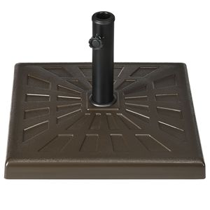 Base per ombrellone da 20 \ "quadrata in resina marrone, robusta ed elegante per uso esterno - Product Image 1