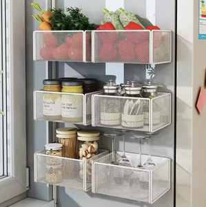 OEM/ODM Vietnam Carbon Steel Magnetic Spice <b>Rack</b> Refrigerator Storage Shelf Kitchen Organizer Holder - Product Image 4