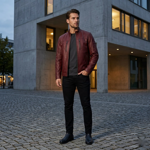 Men's Slim Fit Custom <b>Leather</b> Jacket – <b>High</b> Grade Breathable | Stylish <b>Top</b> Demanded Fashion Clothing Manufacturer - Product Image 3