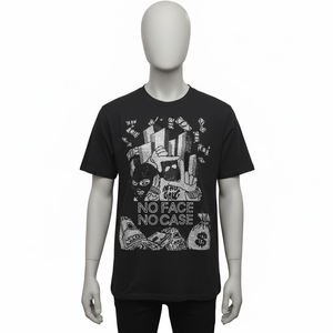 T-shirt personnalisé avec logo imprimé, effet délavé, en jersey 100% coton épais, coupe épaules tombantes, séchage rapide, pour la vente en gros - Product Image 4