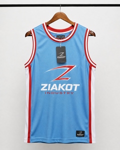 Jersey Basket Throwback Otentik Biru Muda Putih-Merah Kustom Terlaris Industri Grosir Langsung - Product Image 5