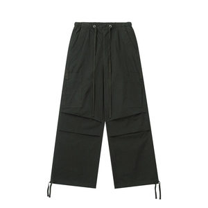 Pantalon cargo évasé décontracté vintage 2025 pour homme, avec fermeture éclair, démontable, à boutons, en laine peignée, service OEM - Product Image 3