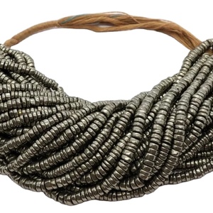 Cuentas de pirita natural Heishi tipo disco de 5 mm y 6 mm, cuentas de pirita en forma de rueda, hilo de 16 pulgadas para fabricación de joyas, venta al por mayor, piedra preciosa de pirita a granel - Product Image 1