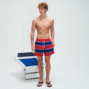 <b>Men's</b> Red Blue Striped Drawstring Quick Dry Beach Shorts Swim <b>Trunks</b> <b>Men</b>’s Quick-Dry Swim Shorts Wholesale OEM Factory Supplier - Product Image 4
