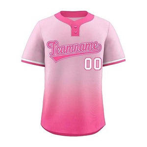 เสื้อเบสบอลแขนสั้นลายทางสำหรับผู้ชาย ดีไซน์ระบายอากาศได้ดี เหมาะสำหรับเยาวชน เล่นซอฟต์บอลกลางแจ้ง เสื้อพิมพ์ลายแบบซับลิเมชั่น - Product Image 1