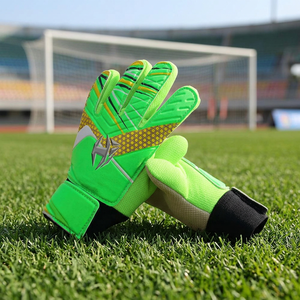 Gants de gardien de but de qualité supérieure, design personnalisé, vert, avec latex allemand de 4 mm, sangle en latex à coupe négative - Product Image 4