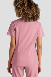Women's Healthcare <b>Scrub</b> Suit, Solid Color V-Neck <b>Scrub</b> <b>Top</b> and Pants Set, Soft, Durable Professional Medical Workwear - Product Image 3