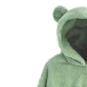 Sudadera con capucha de felpa francesa gruesa para mujer, transpirable, con logotipo bordado personalizado, diseño de oso adorable, talla grande, para invierno - Product Image 5