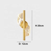 Lampes murales en acrylique dorées à LED 5W à couleur changeante, appliques murales modernes pour hôtel, couloir, allée