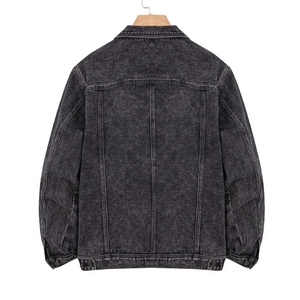 <b>Men's</b> Classic Denim <b>Jacket</b> Regular Fit Turn-down Collar Solid Color Washed Casual Autumn Style - Product Image 2