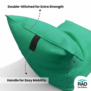 Fauteuil pouf vert pour salon, dortoir, bord de piscine – Siège décontracté et confortable - Product Image 3