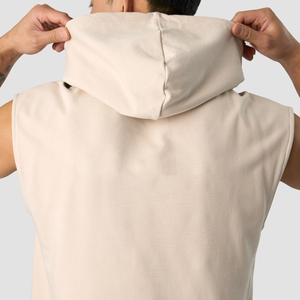 Haut de gamme : Sweat à capuche sans manches 100 % coton pour homme, idéal pour l'hiver, avec logo personnalisé, anti-boulochage, respirant et écologique - Product Image 5