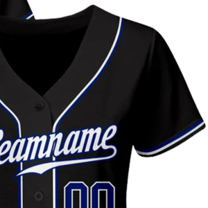 Black Royal White Baseball Jersey for Men Button Down Team Uniform Breathable Lightweight <b>Athletic</b> Tournament Sports Apparel - Product Image 4