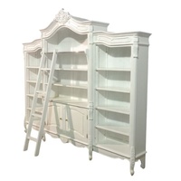 Librería Personalizada con Escalera de Tres Módulos, Estantería de Madera Maciza Desmontable para Oficina en Casa y Mobiliario Escolar