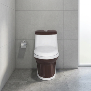 WC monobloc en céramique à chasse directe, design de luxe, à poser au sol, avec siphon en P pour salle de bain - Product Image 4