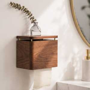 Natural Wood <b>Tissue</b> Box Storage <b>Holder</b> with Smooth Finish - Product Image 5