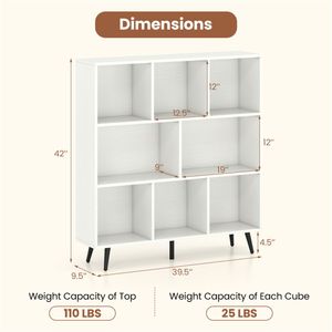 Libreria angolare moderna a 3 ripiani in legno massello con 5 gambe in metallo per soggiorno - Product Image 3