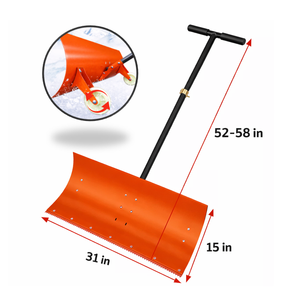 Pousse-neige en acier avec poignée en T réglable, pelle à neige professionnelle en métal, déneigeur manuel pour trottoirs ODGWTO001 - Product Image 3