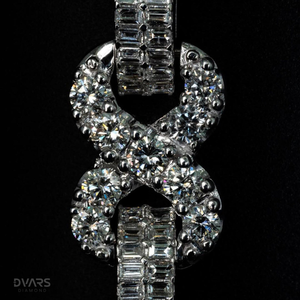 Pulseras de cruz con incrustaciones de moissanita VVS1 Dvars Diamond DBM-08, con diseño de baguette, de plata de ley bañada en rodio, certificadas por GCI IDGL - Product Image 2