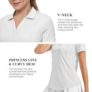 Camisetas Polo de Manga Corta para Mujer, Tela Elástica de Algodón Suave y Transpirable, Logotipo Personalizado Impreso, Ropa Casual de Trabajo, Ropa Deportiva Escolar - Product Image 2