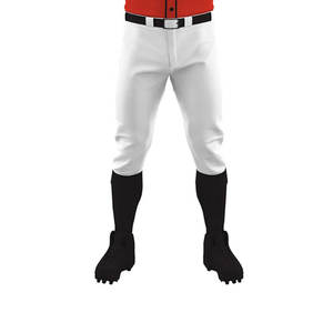 <b>Men's</b> Red Baseball Jersey With <b>White</b> Pants And Black <b>Socks</b> Regular Fit All Seasons Breathable Polyester Sublimated Print - Product Image 5