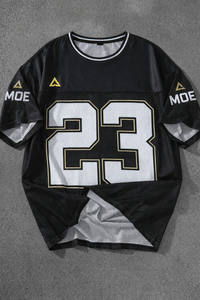 เสื้ออเมริกันฟุตบอลชาย ผ้าตาข่าย ระบายอากาศ แขนสั้น เสื้อกีฬาฝึกซ้อม เสื้อโอเวอร์ไซส์สั่งทำได้ เสื้อสตรีทแวร์ตาข่าย ขายส่ง - Product Image 2