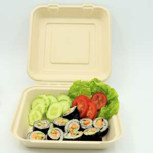 Venta al por mayor de envases de caña de azúcar biodegradables de grado alimenticio respetuosos con el medio ambiente, fiambreras de bagazo para llevar seguras y sostenibles - Product Image 1