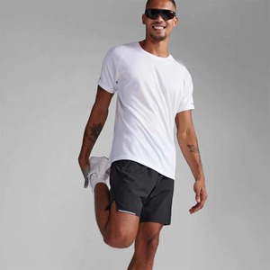 Camiseta Blanca de Manga Corta para Hombre, Cuello Redondo, Corte Regular, Color Sólido, Tejido de Punto Transpirable, Estilo Casual - Product Image 3