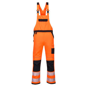 Pantalones de Trabajo con Tirantes Reflectantes de Alta Visibilidad en Color Naranja para Hombre, con Múltiples Bolsillos y Tirantes Ajustables - Product Image 4