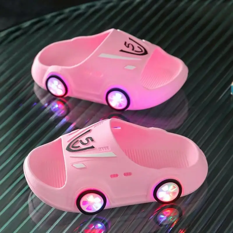 Летняя обувь из Китая для детей, легкие мягкие удобные тапочки со светодиодной подсветкой для мальчиков и девочек, детские тапочки с подсветкой