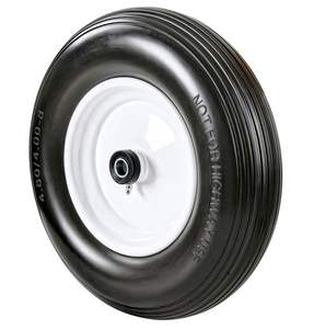 Neumático de repuesto para carretilla de jardín, sin cámara, de poliuretano y acero, 4.8 4.00 8, sin freno, venta al por mayor - Product Image 1