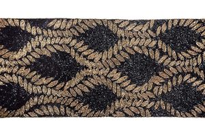 Embroidered Geometric <b>Table</b> <b>Runner</b> Black Gold Rustic Home Decor Washable - Product Image 3