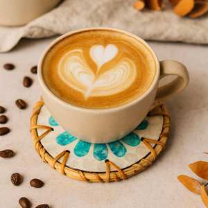 Salvamanteles y Posavasos de Ratán Clásico Colorido, Resistentes al Calor, Ecológicos, Hechos a Mano, Tejidos, Tamaño Personalizado, Decoración para Mesa de Té - Product Image 4