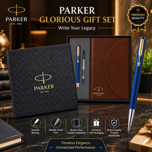 Set de Regalo Parker Royal, Bolígrafo con Detalles en Negro Mate y Dorado, Cuaderno de Cuero Sintético, Duradero y de Larga Duración, Caja de Regalo de Escritura de Lujo - Product Image 3