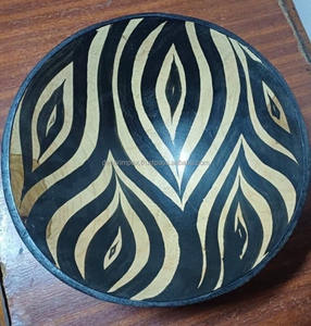 Vente chaude zèbre imprimé bol en bois émail revêtement pour noix bonbons servant disponible à la quantité en vrac - Product Image 1