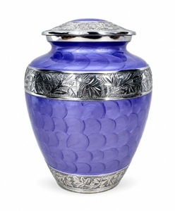 Urna Funeraria de Aluminio Hecha a Mano para Cenizas Humanas, Urna Funeraria de Metal Azul Océano Grabada a Mano, Recipiente de Cremación para Adultos - Product Image 5
