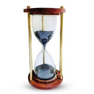 Vintage Brass Hourglass <b>Sand</b> <b>Timer</b> with Purple <b>Sand</b> Luxury Desktop & Antique Nautical Collectible for Home Office - Product Image 2