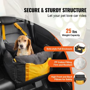 Sedile Auto per Cani Impermeabile con Tasca Portaoggetti, Maniglie Laterali e Guinzaglio di Sicurezza, Tessuto Traspirante in Cotone PP - Product Image 2