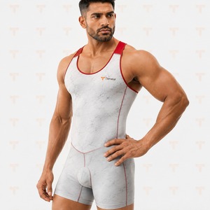 Combinaison de lutte premium en mélange de Lycra, extensible, respirante, séchage rapide, uniforme athlétique léger, vêtements de sport personnalisés - Product Image 5
