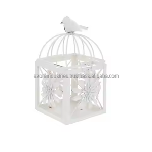 กรงนกเหล็กสีขาวสวยคุณภาพพรีเมี่ยมสำหรับตกแต่งบ้านนกสไตล์โมเดิร์นทำมือ - Product Image 4