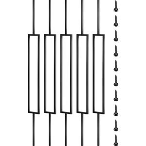 Paquete de 10 balaustres metálicos para terraza de 44 x 0.5 pulgadas, barandillas de hierro para terraza, balaustres de madera compuesta con tornillos para escaleras - Product Image 1