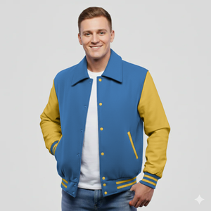 Chaqueta Varsity Clásica de Invierno con Capucha y Puños a Rayas para Hombre, Cuello Audaz, Broches Limpios, Acabado Suave, Resistente al Viento para un Fin de Semana Relajado - Product Image 5