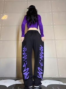 Printed Drawstring Sweatpants Women's Street Hip Hop <b>Dancing</b> Casual Trendy <b>Pants</b>, Women's Athleisure - Product Image 4