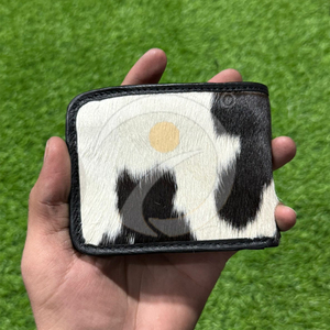 Premium Genuine Cowhide Hair <b>Wallet</b> Mens Handmade Leather Card <b>Holder</b> With Natural Fur Rustic Appearance - Product Image 1