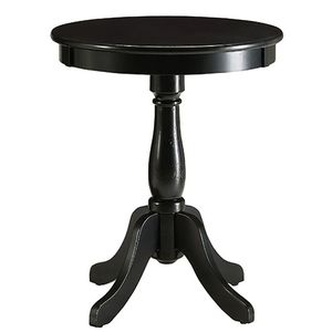 Black Turned Pedestal <b>Side</b> Table Elegant Nightstand - Product Image 2