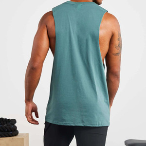 <b>Cheap</b> Price Customizable Men's Casual Knitted Embroidery Tank Top Breathable Quick Dry Light Weight 100% Cotton Adults High - Product Image 2